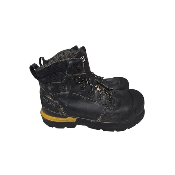 Dakota Men's 6300 6 inch Composite Toe Waterproof Work Boot Black Yellow 12M - Picture 2 of 7